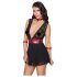 Cottelli Bondage - Halsband-Spitz-Babydoll (schwarz) 