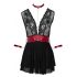 Cottelli Bondage - Halsband-Spitz-Babydoll (schwarz) 