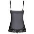 Kissable - Band-Babydoll mit Tanga (schwarz)  - L/XL