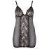 Cottelli Plus Size - Transparenz-Negligé mit Spitzenbesatz (Schwarz)