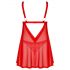 Obsessive Elianes - Spitzen-Babydoll-Set (Rot) - M/L