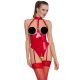 Black Level - Offenes Halsband-Body (Rot)  - M