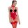 Black Level - Offenes Halsband-Body (Rot)  - XXL