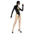 Black Velvet - Langarm Batwoman Body (schwarz) - M