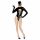 Black Velvet - Langarm Batwoman Body (schwarz) - L