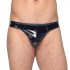 Black Level - Klassischer Lack-Herren-Tanga (schwarz) - M