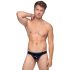 Black Level - Klassischer Lack-Herren-Tanga (schwarz) - L