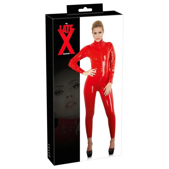 LATEX - Langärmeliger Damen-Overall (rot) - S