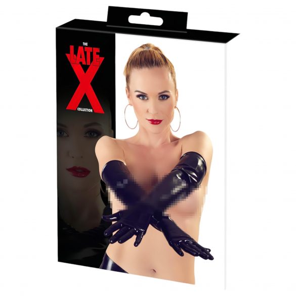 LATEX - lange, Unisex-Handschuhe (schwarz)  - M