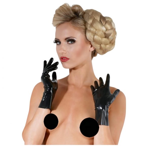 LATEX - kurze, Unisex-Handschuhe (schwarz) 