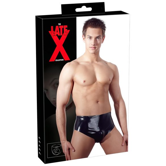 Latex Herren-Shorts mit innerem Anal-Dildo (schwarz) - L