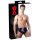 Latex Herren-Shorts mit innerem Anal-Dildo (schwarz) - XL