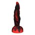 OgazR Höllendong - Saugnapf gerippten Dildo - 20 cm (schwarz-rot) 