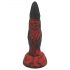 OgazR Hell Dong - Haftfuß gerillter Dildo - 20 cm (schwarz-rot)