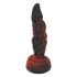 OgazR Höllendong - Saugnapf gerippten Dildo - 20 cm (schwarz-rot) 