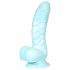 OgazR Meeresschlange - gerillter Dildo mit Saugfuß - 17 cm (blau-weiß) 