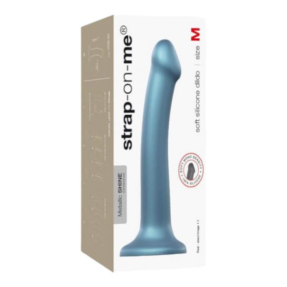 Strap-on-me Metallic Shine M - Hautfreundlicher Dildo - Mittel (Metallic Blau) 