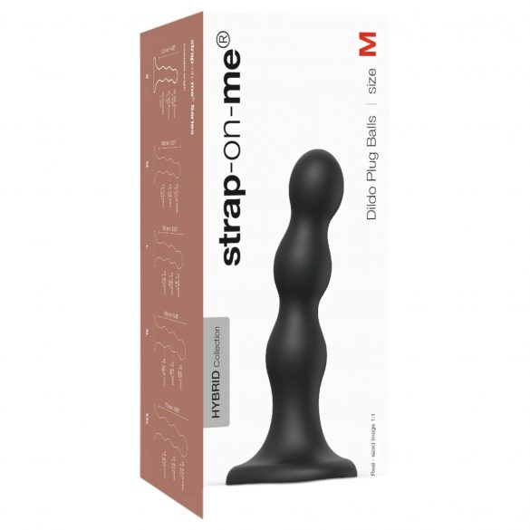 Strap-on-me Balls M - Kugelbasierender, standfester Dildo (Schwarz) 