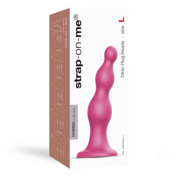 / Strap-on-me Beads L - perlengestalteter, Standfuß-Dildo (pink) 