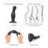 Strap-on-me Curvy M - gewellter Dildo mit Standfuß (schwarz) 