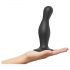 Strap-on-me Curvy L - gewellter, standfähiger Dildo (schwarz) 