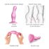 Strap-on Curvy M - welliger, mit Fuß Dildo (Pink)