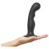 Strap-on-me P&G L – Gebogener Dildo mit Basis (schwarz)