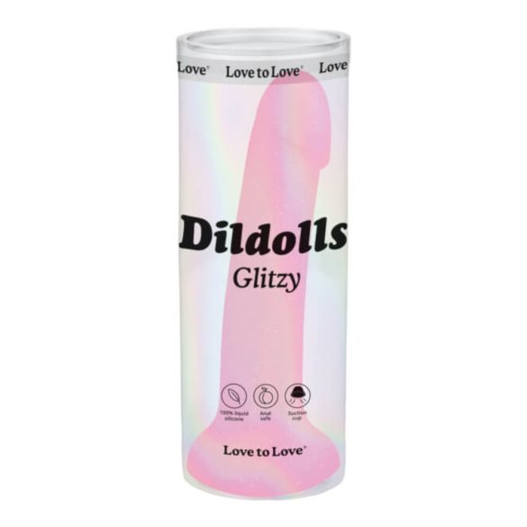 Dildolls Glitzy - Saugnapffuß Silikon Dildo (pink) 