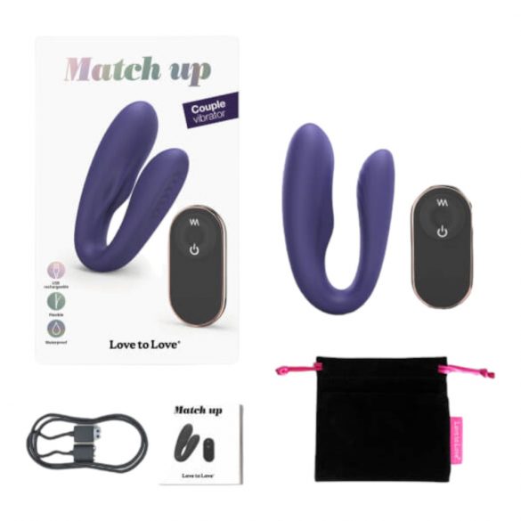 Love to Love Match up - akkubetriebener, funkgesteuerter Partnervibrator (lila) 