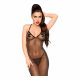 Penthouse Love on Fire - Glitzerndes durchsichtiges Catsuit mit Tanga (schwarz) 