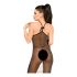 Penthouse Love on Fire - Glitzerndes durchsichtiges Catsuit mit Tanga (schwarz) 