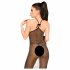 Penthouse Love on Fire - Glitzerndes durchsichtiges Catsuit mit Tanga (schwarz) 