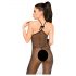 / Penthouse Love on Fire - schimmernder, durchsichtiger Catsuit mit String (schwarz)