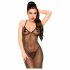 Penthouse Love on Fire - Glitzerndes durchsichtiges Catsuit mit Tanga (schwarz)  - L/XL