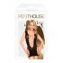 Penthouse Flame on the Rock - Gestreiftes Netz-Minikleid (schwarz)  - XL