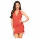 Penthouse Erdbeben - Neckholder, verstellbares Kleid und Tanga (rot)  - M/L