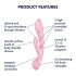 Satisfyer Triple Oh - Akkubetriebener Vibrator mit Klitorisarm (Pink) 