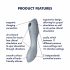 Satisfyer Curvy Trinity 3 - Wiederaufladbarer luftwellenvibrierender 3in1 Vibrator (Grau) 