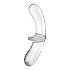 Satisfyer Double Kristall - doppelseitiger Glasdildo (transparent) 