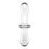 Satisfyer Double Kristall - doppelseitiger Glasdildo (transparent) 