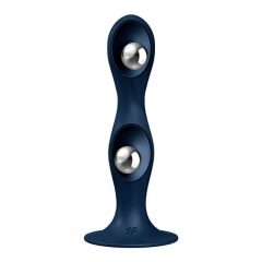   Satisfyer Double Ball-R - gewichteter Dildo mit Saugnapf (dunkelblau)