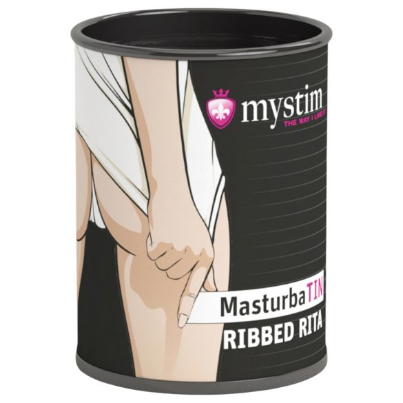 Mystim MasturbaTIN Ribbed Rita - gerippter Masturbator (weiß)