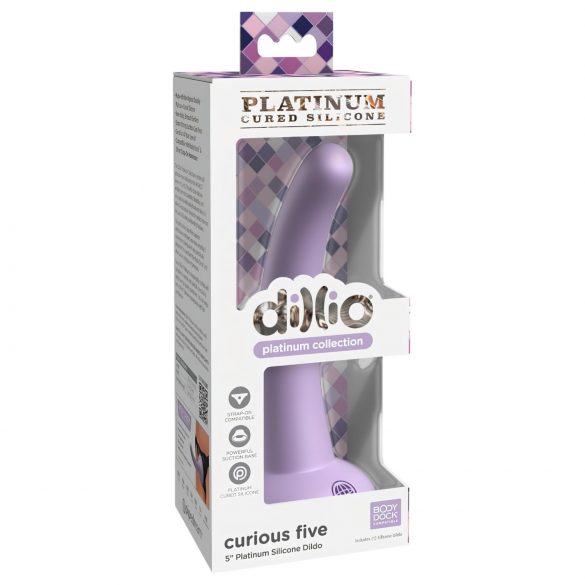 Dillio Curious Five - Silikon-Dildo mit Saugbasis (15 cm) - Lila