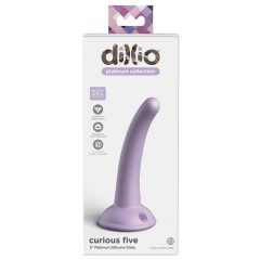 Dillio Curious Five - Saugfuß Silikon Dildo (15cm) - Lila