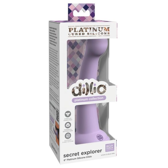 Dillio Secret Explorer - Saugnapf-Dildo mit Eichel (17 cm) - lila