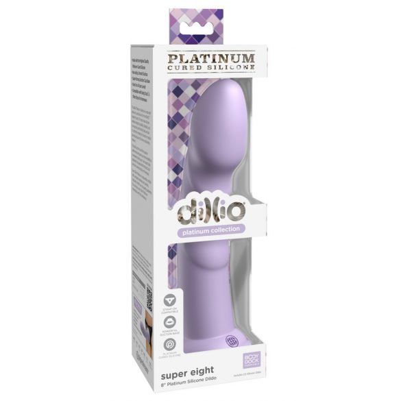 Dillio Super Eight - Saugnapf Makk Silikon Dildo (21cm) - Lila 