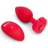 b-vibe Herz - aufladbarer, funkgesteuerter Anus-Vibrator (rot) 