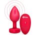 b-vibe Herz - aufladbarer, funkgesteuerter Anus-Vibrator (rot) 