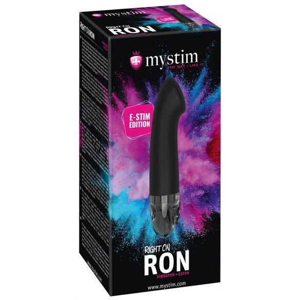 mystim Right on Ron E-Stim - akkubetrieben, elektrischer G-Punkt-Vibrator (schwarz) 