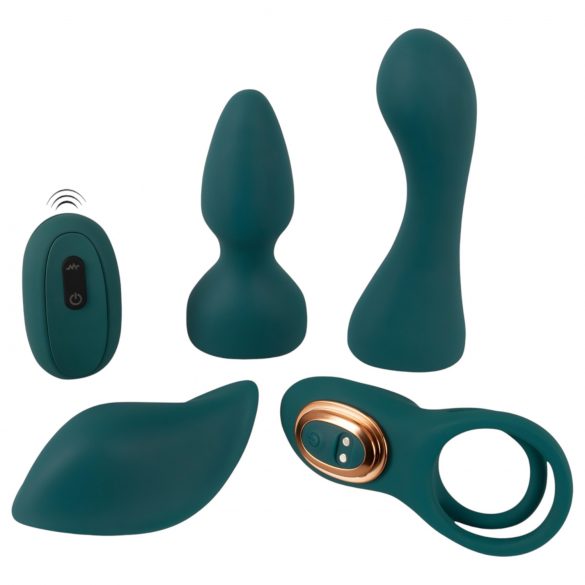 Paarfavorit - 4in1 vielseitiger Vibrator mit Fernbedienung (Türkis)